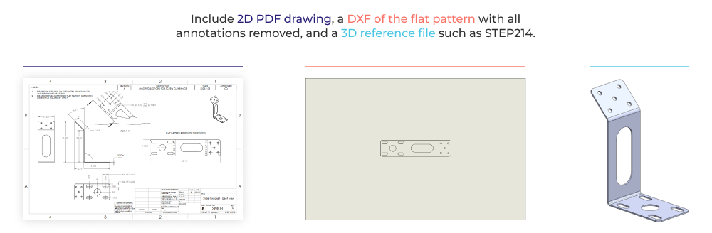 Example files for proper sheet metal production