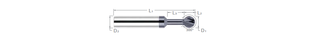 Lollipop undercutting endmill geometry