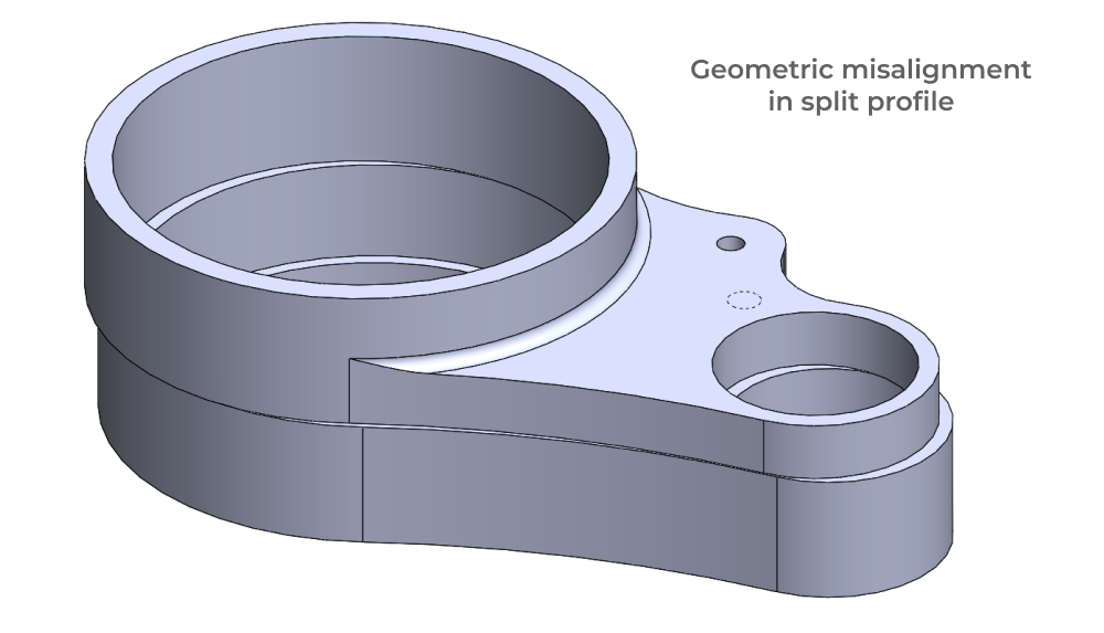 CNC DFM feature guidance - split profile machining error