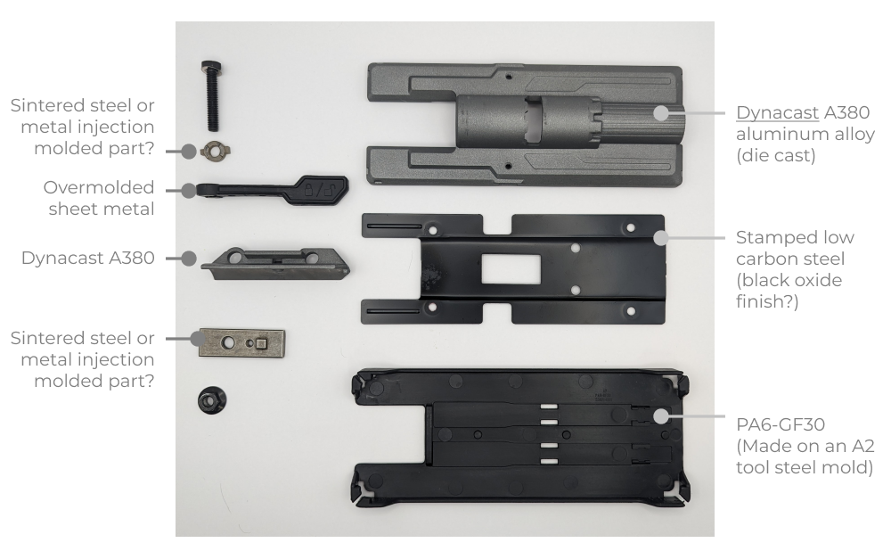 Component breakdown for ryobi jigsaw foot assembly