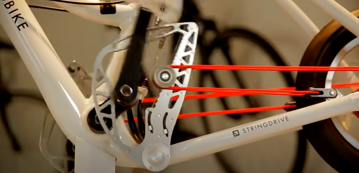 String bike drivetrain side view